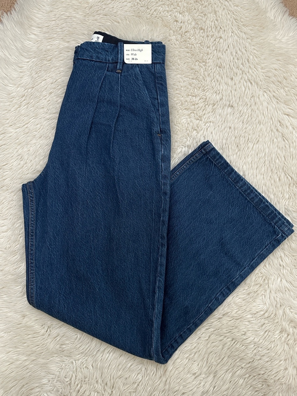 Abercrombie & Fitch Wide-Leg Dark Blue Denim Pants
